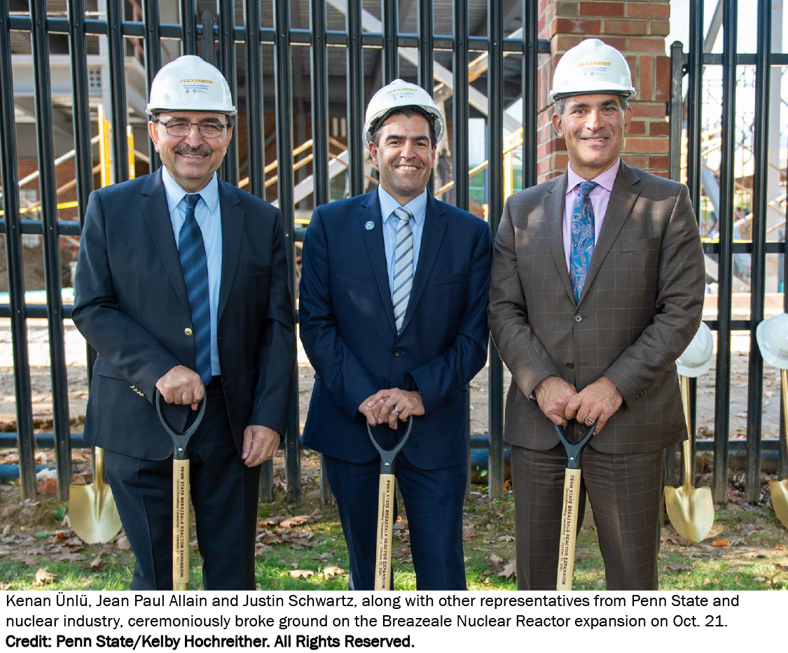 Unlu, Allian, and Shwartz at the Breazeale Expansion Groundbreaking Ceremony